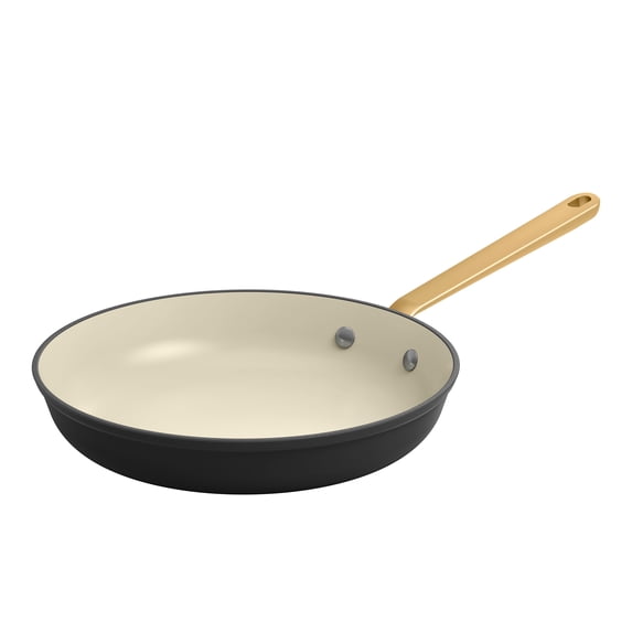 Beautiful 10-Inch Cast Enamel Fry Pan, Black Sesame by Drew Barrymore