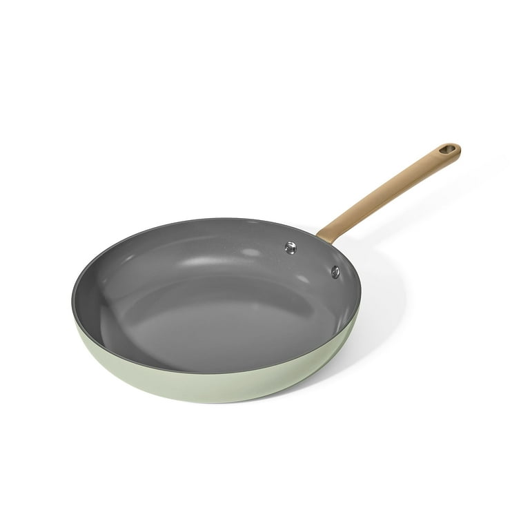 Beautiful 10 inch Ceramic Non-Stick Fry Pan, Sage Green by Drew Barrymore