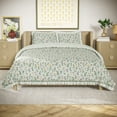 thumbnail image 1 of Beautiful 100% Cotton Botanical 3-Piece Sage Green Comforter Set, King by Drew Barrymore, 1 of 6