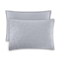 thumbnail image 1 of Beautiful 100% Cotton Floral Stitched Cornflower Blue Sham Set, Standard/Queen, 2-Piece by Drew Barrymore, 1 of 4