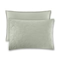 thumbnail image 1 of Beautiful 100% Cotton Floral Stitched Sage Green Sham Set, Standard/Queen, 2-Piece by Drew Barrymore, 1 of 4
