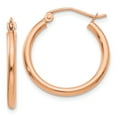 thumbnail image 1 of Beautiful 10K Rose Gold Polished 2mm Tube Hoop Earrings, 1 of 2