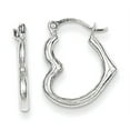 thumbnail image 1 of Beautiful 10K White Gold Hollow Heart Shaped Hoop Earrings, 1 of 2