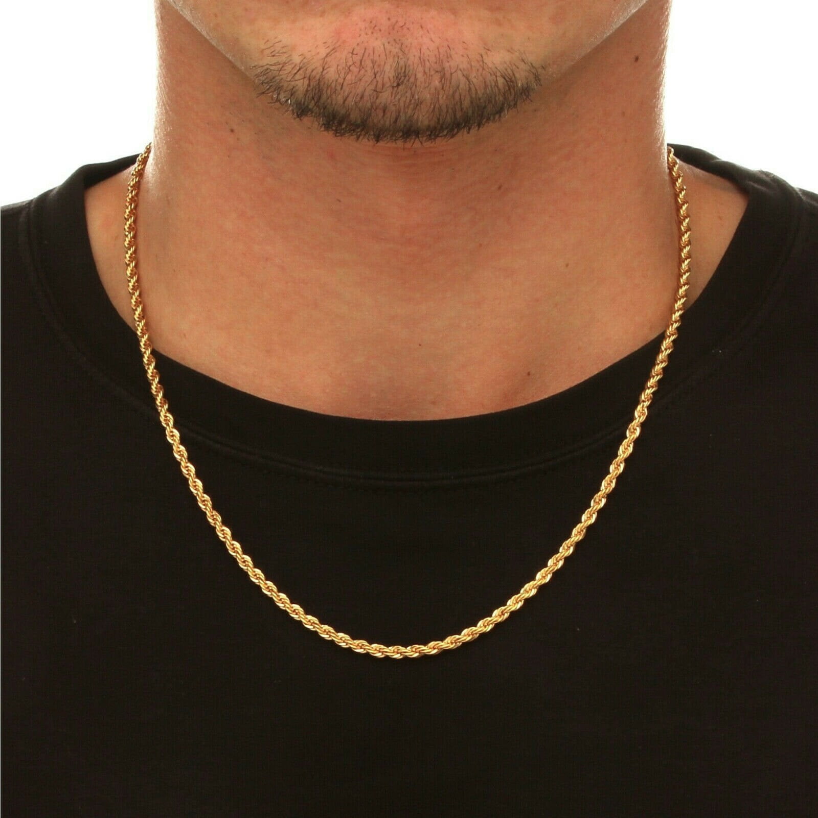 Beautiful 10K Yellow Gold Necklace Gold Rope Chain 16 18 20 22 24 26  30 