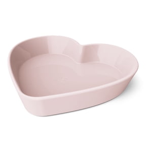 Beautiful by Drew Barrymore 10 in Heart-Shaped Stoneware Baking Dish, Pink Champagne