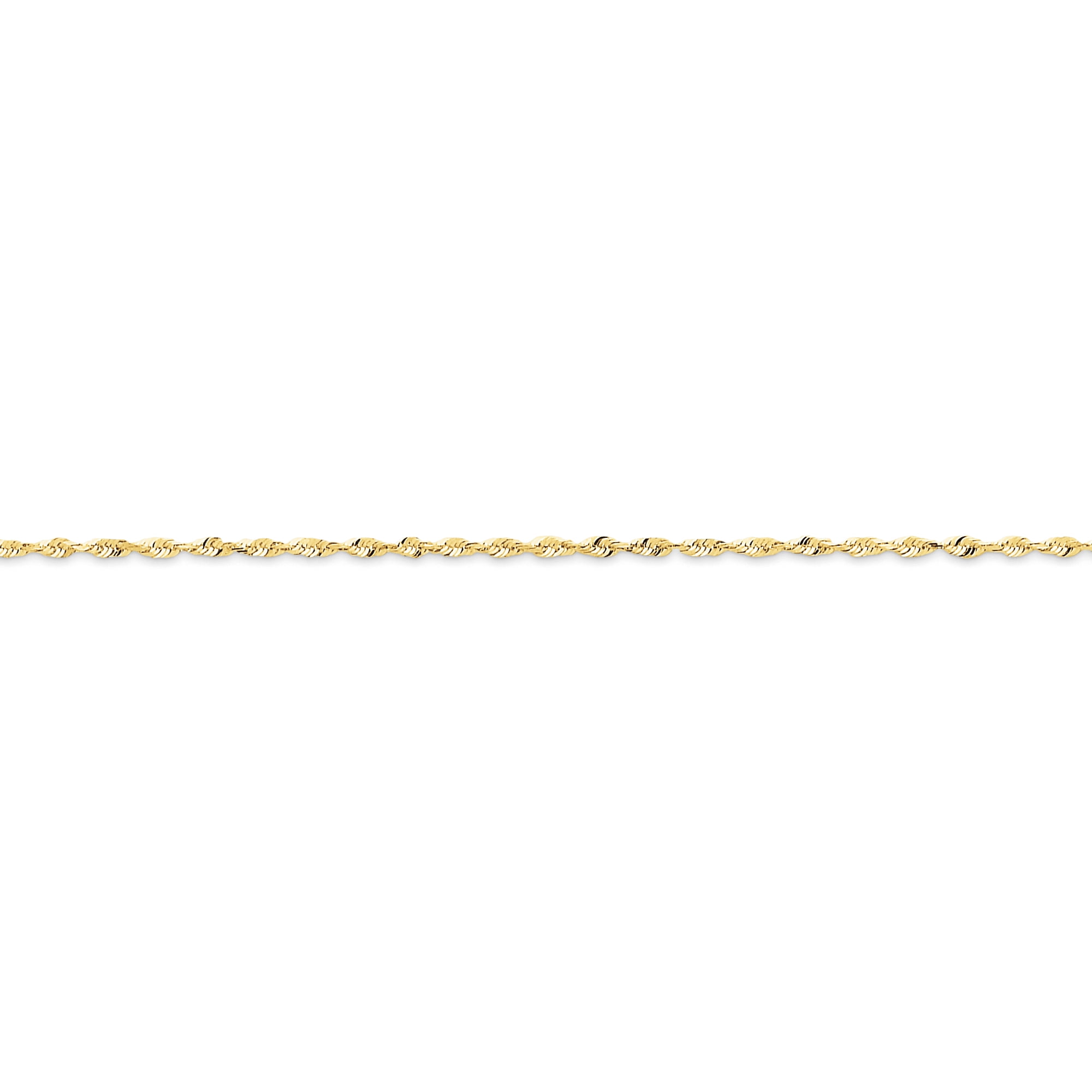 Beautiful 10k 1.5mm D/C Extra-Lite Rope Chain - Walmart.com