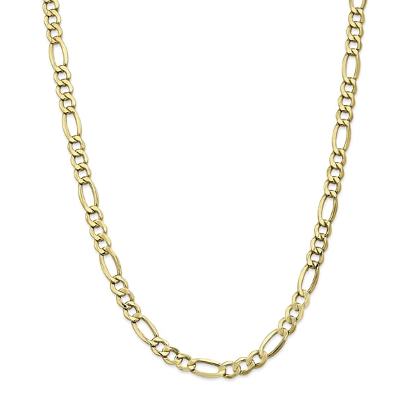Beautiful 10k 7.3mm Semi-Solid Figaro Chain