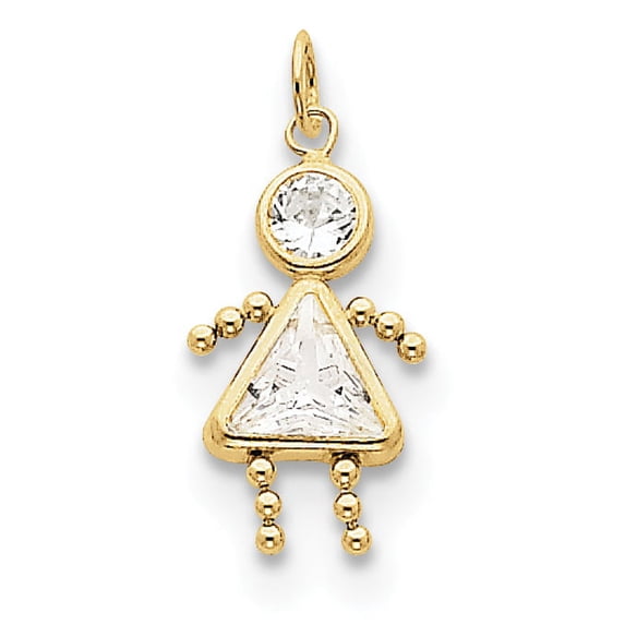 Beautiful 10k April Girl Birthstone Charm