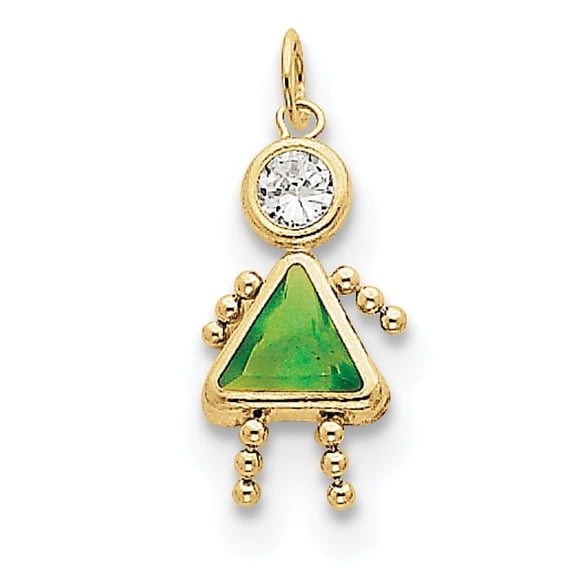 Beautiful 10k August Girl Birthstone Charm