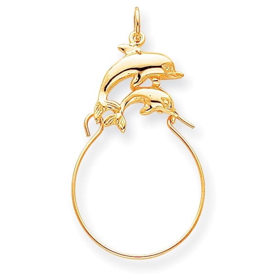Beautiful 10k Double Dolphin Charm Holder