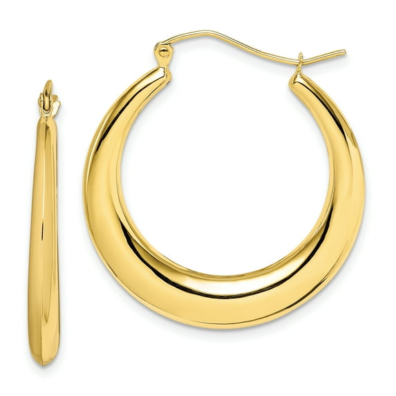 Beautiful 10k Polished Hollow Classic Earrings