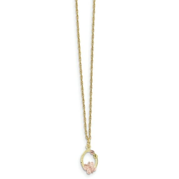 Beautiful 10k Tri-Color Black Hills Gold Butterfly Necklace