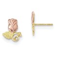 thumbnail image 1 of Beautiful 10k Tri-Color Black Hills Gold Rose Post Earrings, 1 of 2