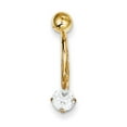 thumbnail image 1 of Beautiful 10k W/5mm Round Cz Belly Dangle, 1 of 2
