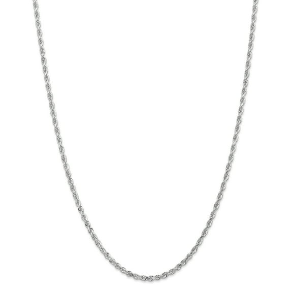 Beautiful 10k White Gold 3.0mm D/C Quadruple Rope Chain