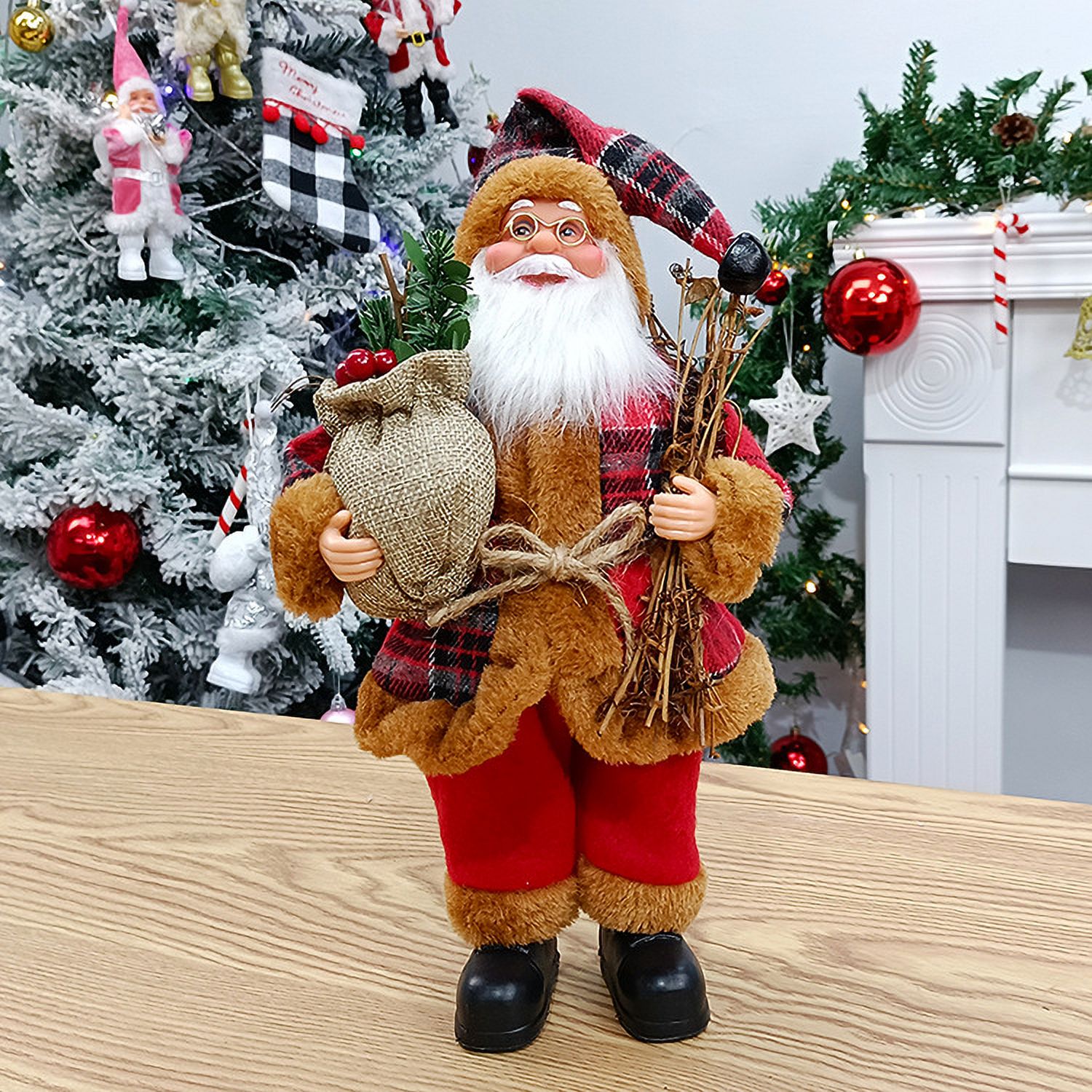 Beautiful 12" Inch Santa Claus Figurines Decoration, Standing Santa