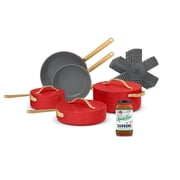 Beautiful 12-Piece Cookware Set with Carbone Tomato Basil Sauce, Tomato Red