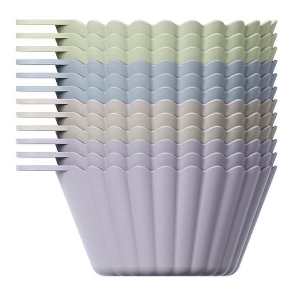 Beautiful 12-Piece Silicone Baking Cups by Drew Barrymore