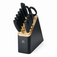 thumbnail interactive-video image 1 of Beautiful 12 Piece Stainless Steel Knife Set Block Soft Grip Handles Black Sesame by Drew Barrymore, 1 of 16
