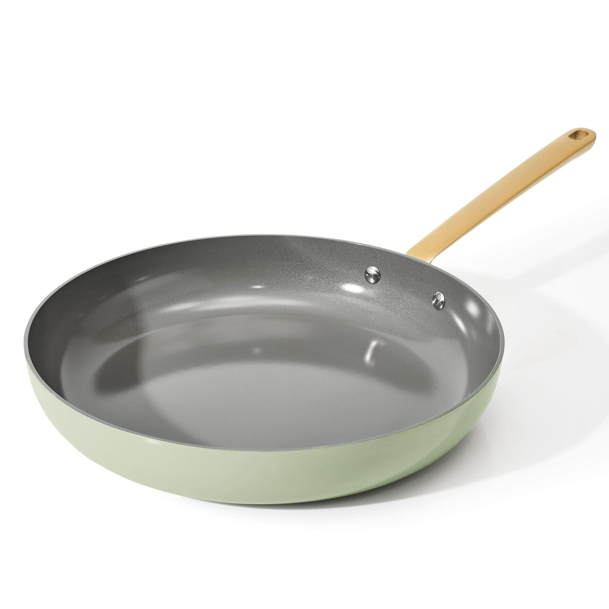 Beautiful 12 inch Ceramic Non-Stick Fry Pan, Sage Green by Drew Barrymore