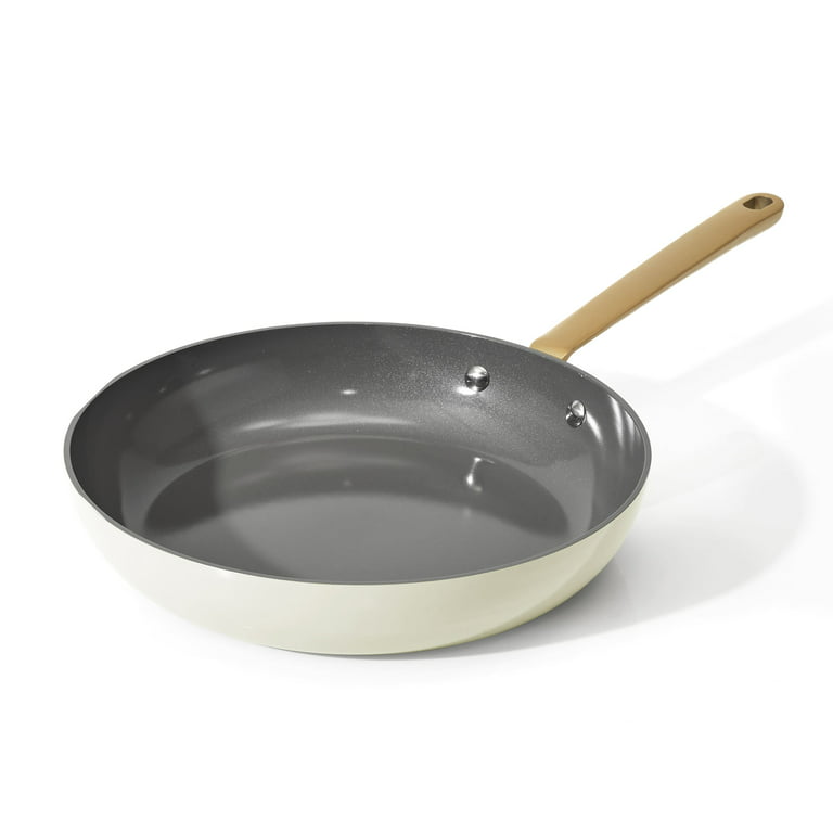 Beautiful 12 inch Ceramic Non-Stick Fry Pan, White Icing by Drew Barrymore