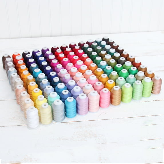 Beautiful 120 Cone Set of Rayon Embroidery Thread Set by Threadart - 1000m Cones 40wt - Silky Luxurious Finish - For Machine Embroidery and Decorative Stitching