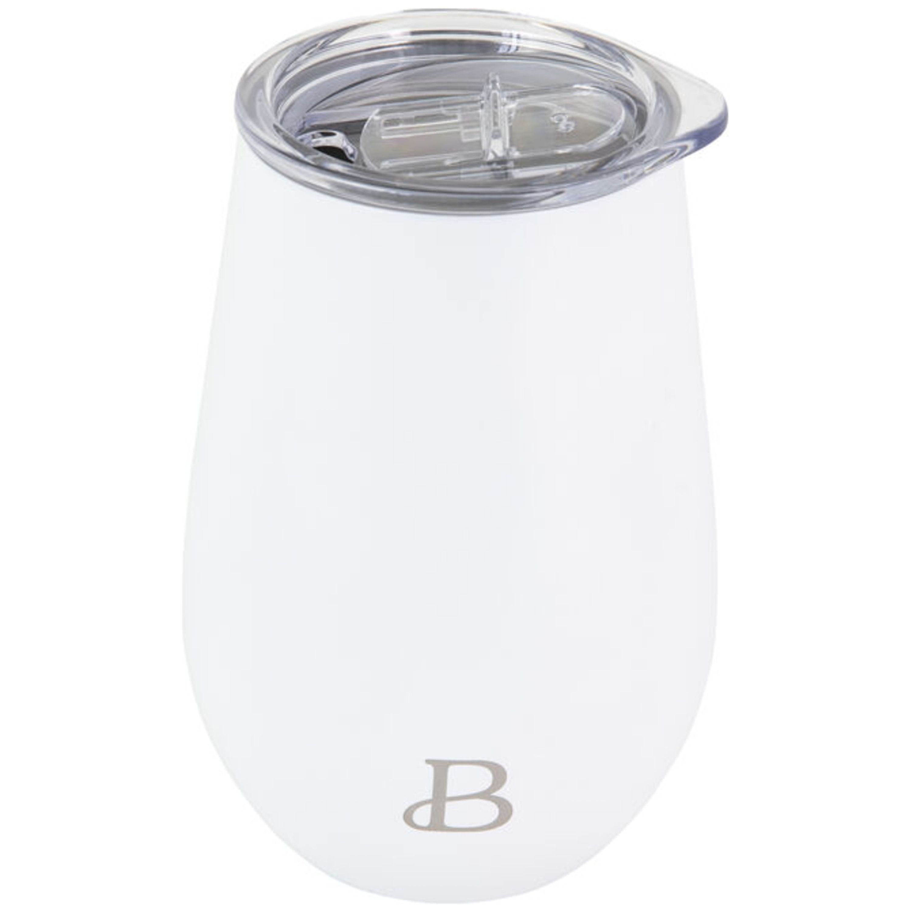 Beautiful 12oz Double Wall Stainless Steel Wine Tumbler, Color White