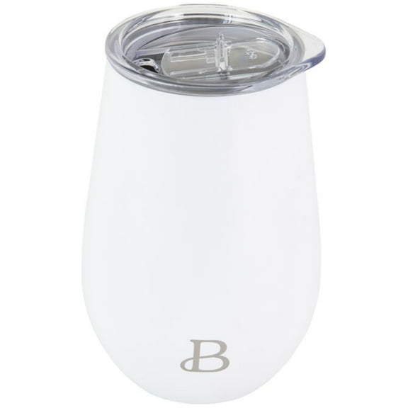 Beautiful 12oz Double Wall Stainless Steel Wine Tumbler, Color White