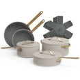 thumbnail image 1 of Beautiful 12pc Ceramic Non-Stick Cookware Set, Porcini Taupe by Drew Barrymore, 1 of 7