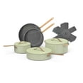thumbnail image 1 of Beautiful 12pc Ceramic Non-Stick Cookware Set, Sage Green by Drew Barrymore, 1 of 7