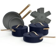 Beautiful 12pc Ceramic Non-Stick Cookware Set, Hydrangea by Drew Barrymore