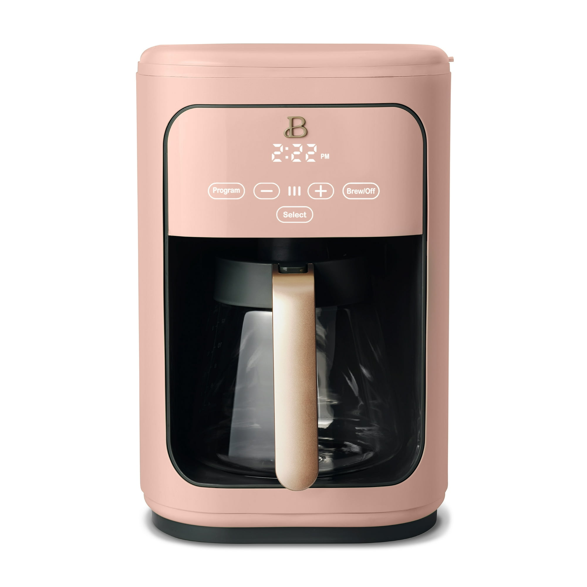 Beautiful 14-Cup Programmable Drip Coffee Maker with Touch-Activated Display, Rose by Drew Barrymore