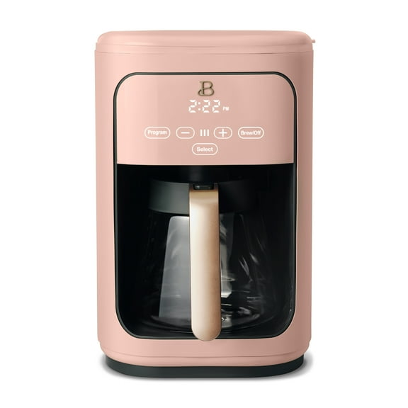 Beautiful 14-Cup Programmable Drip Coffee Maker with Touch-Activated Display, Rose by Drew Barrymore