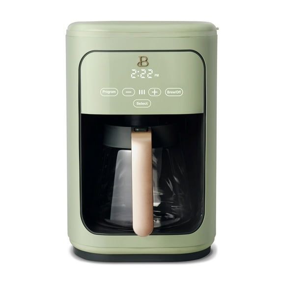 Beautiful 14-Cup Programmable Drip Coffee Maker with Touch-Activated Display, Sage Green by Drew Barrymore