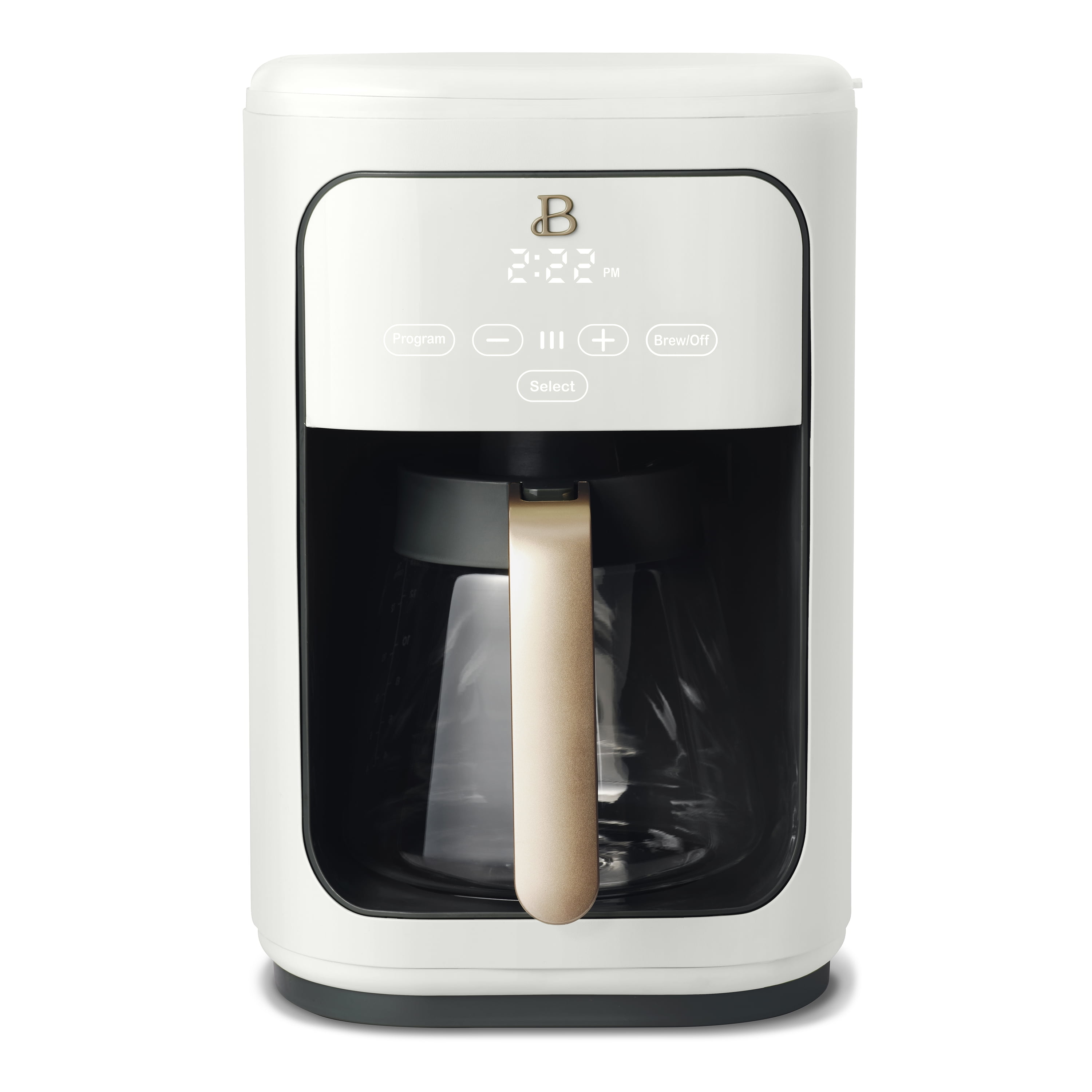 Beautiful 14 Cup Programmable Touchscreen Coffee Maker, White Icing by Drew Barrymore