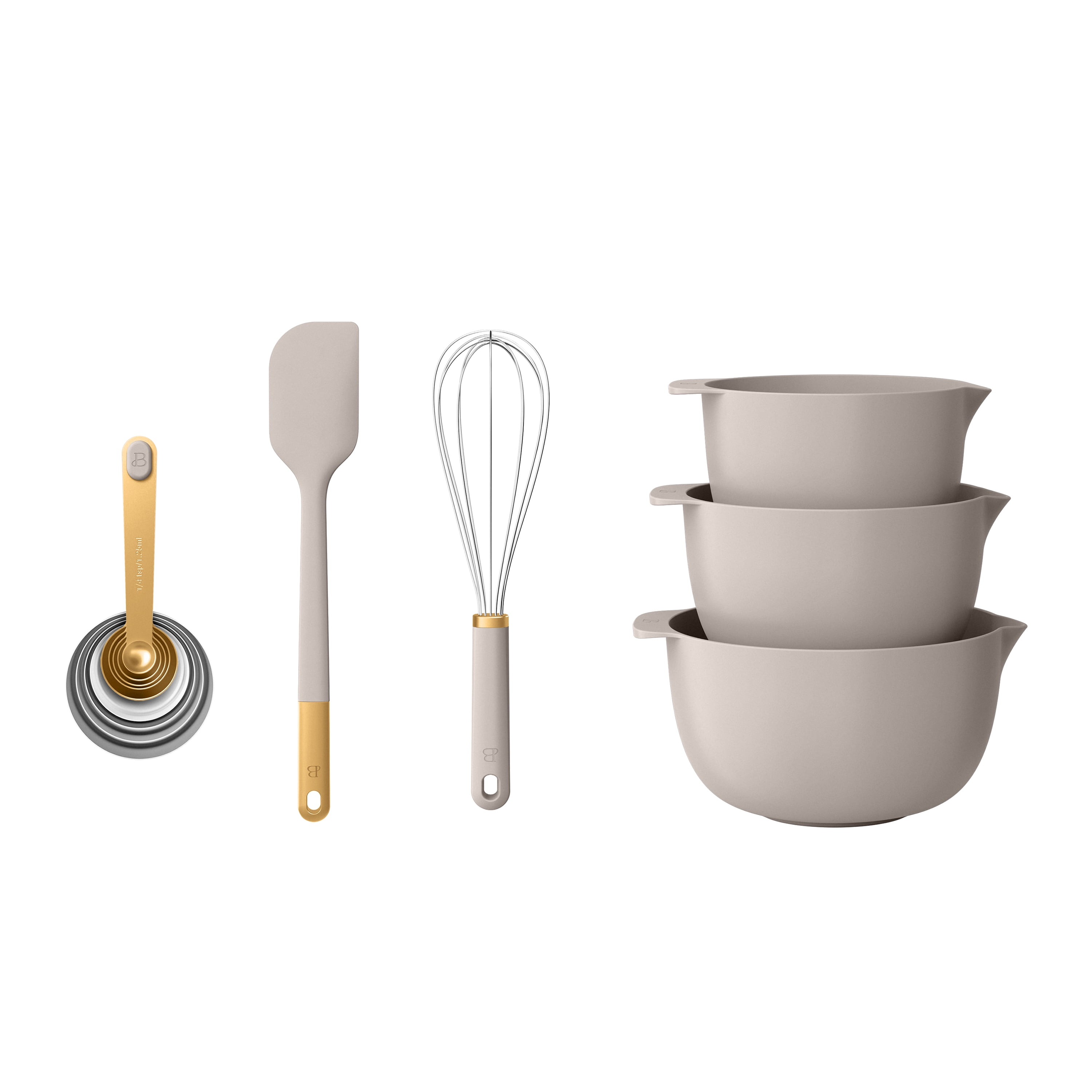 Beautiful 14-Piece Mix & Measure Set, Porcini Taupe by Drew Barrymore - Walmart.com