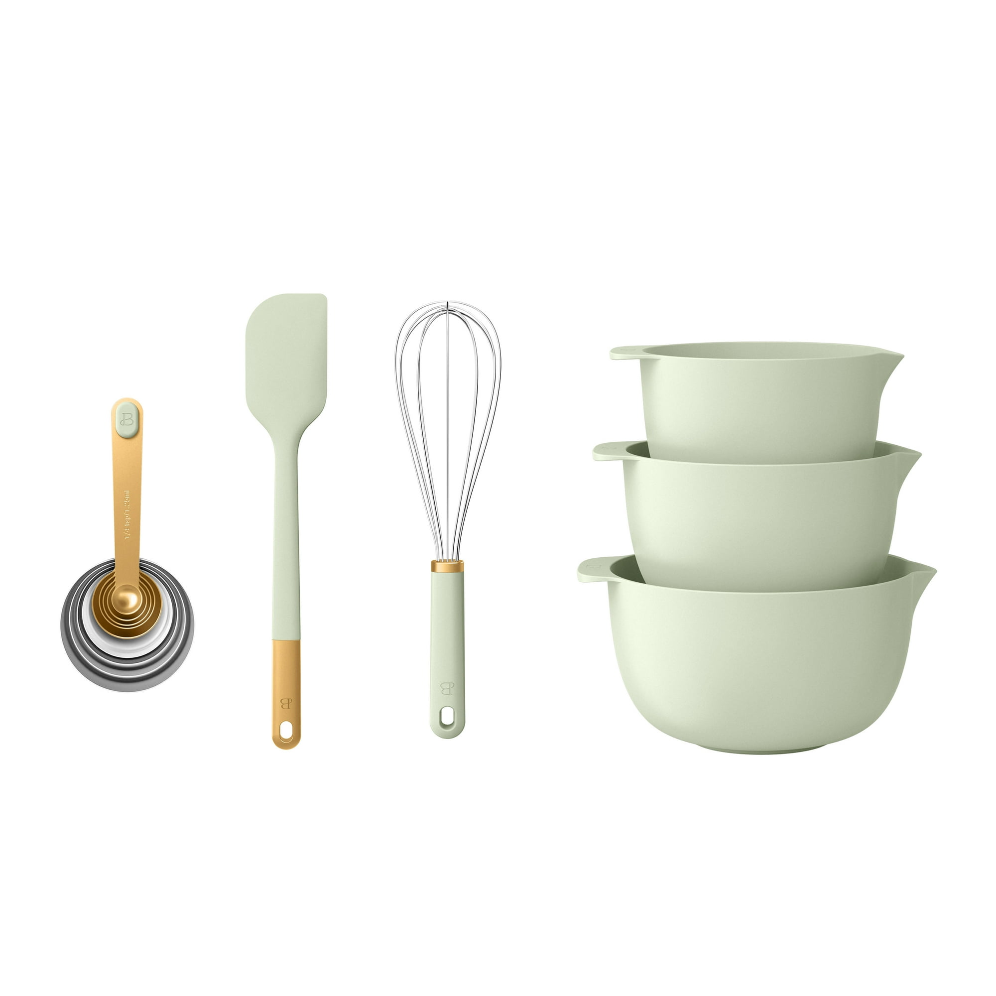 Beautiful 14-Piece Mix & Measure Set, Sage Green by Drew Barrymore