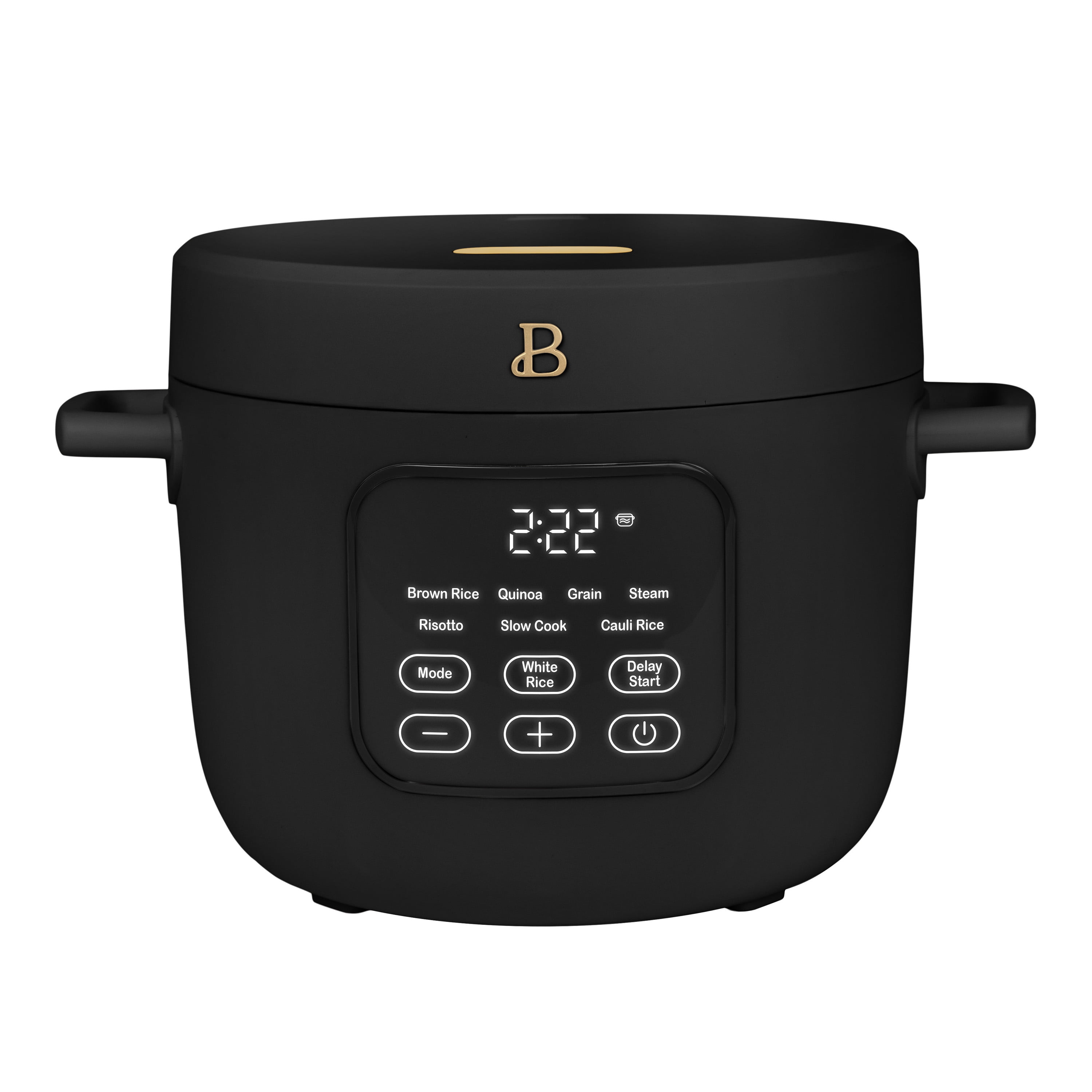 Beautiful 14-Cup Cooked, 6-Cups Uncooked Electric Rice and Grain Cooker, EverGood™ Ceramic Nonstick Coating, Black Sesame by Drew Barrymore