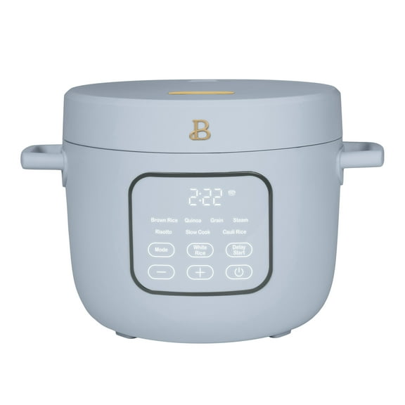 Beautiful 14-Cup Cooked, 6-Cups Uncooked Electric Rice and Grain Cooker, EverGood™ Ceramic Nonstick Coating, Cornflower Blue by Drew Barrymore