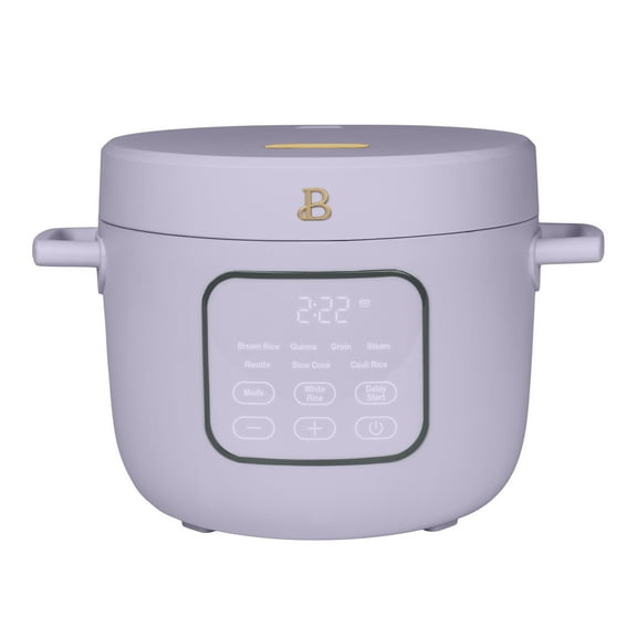 Beautiful 14-Cup Cooked, 6-Cups Uncooked Electric Rice and Grain Cooker, EverGood™ Ceramic Nonstick Coating, Lavender by Drew Barrymore