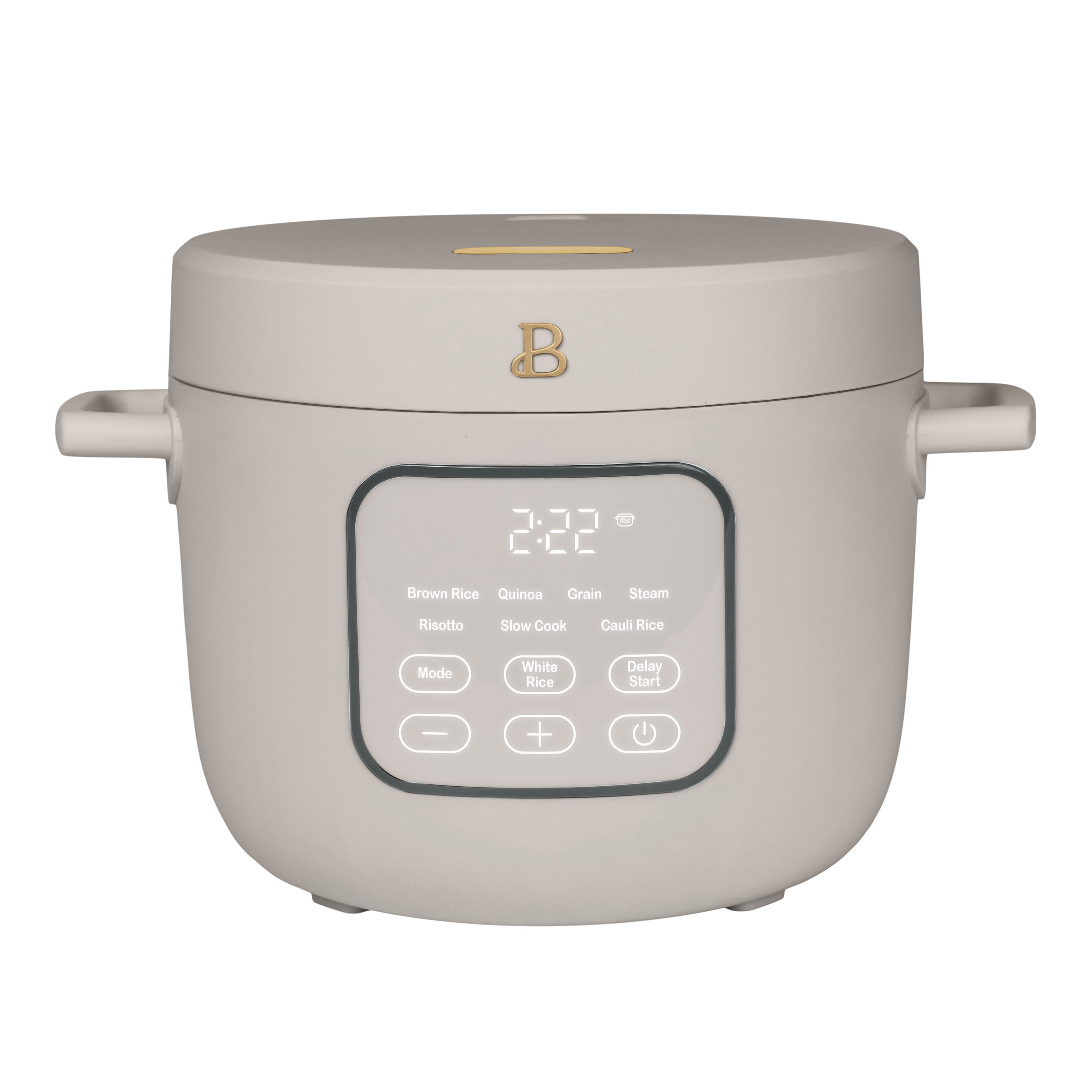Beautiful 14-Cup Electric Rice and Grain Cooker, Ceramic Nonstick Coating, Porcini Taupe by Drew Barrymore