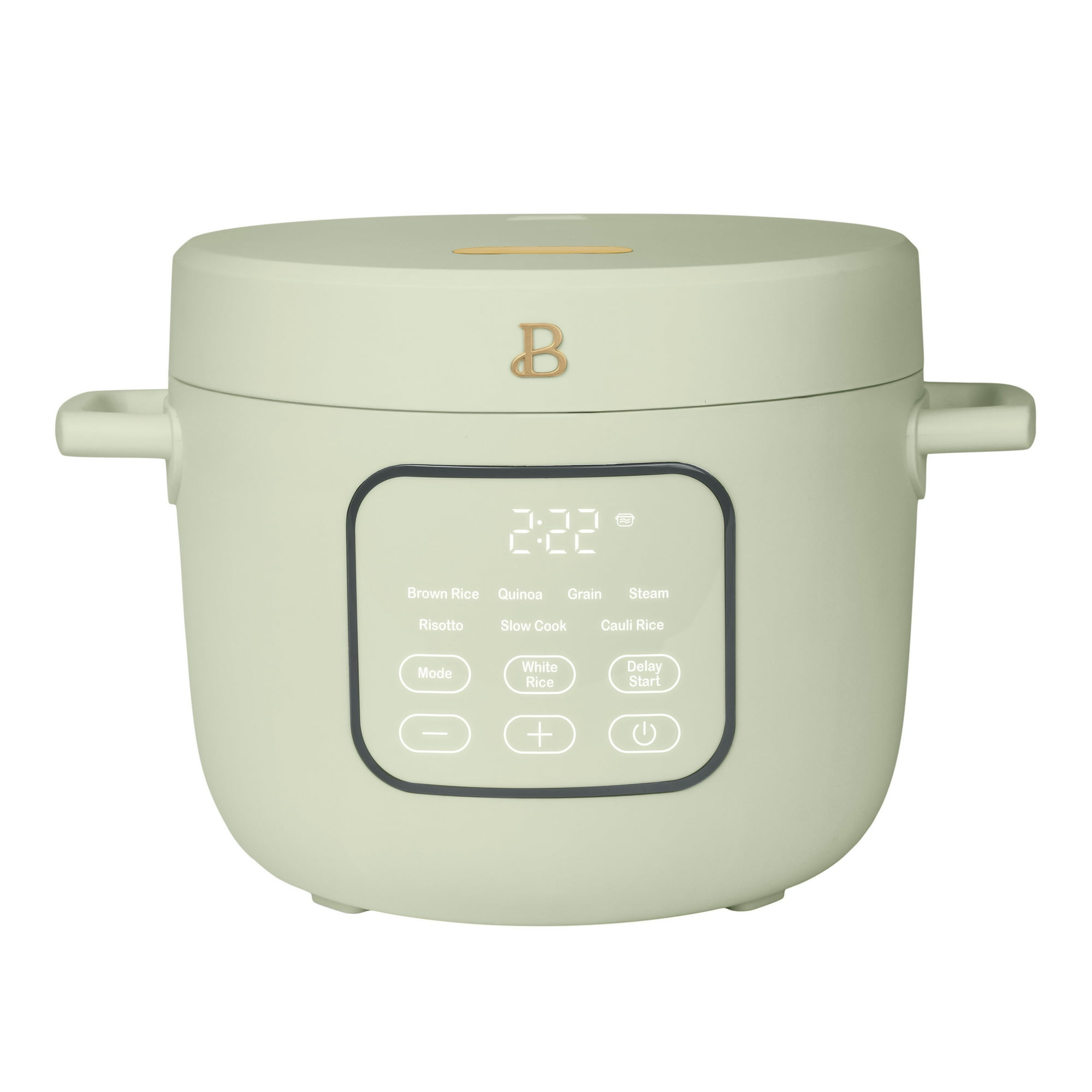 Beautiful 14-Cup Cooked, 6-Cups Uncooked Electric Rice and Grain Cooker, EverGood™ Ceramic Nonstick Coating, Sage Green by Drew Barrymore