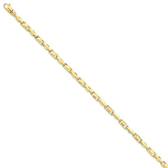 Beautiful 14K 4mm Hand-polished Fancy Link Bracelet