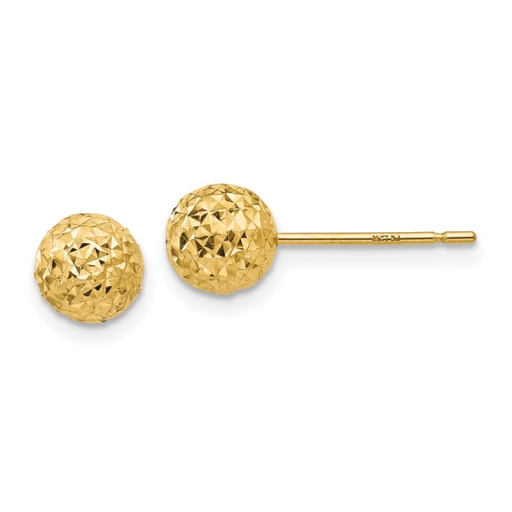 Beautiful 14K Diamond Cut Ball Post Earrings