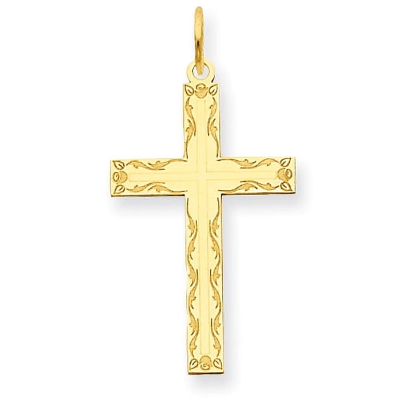 Beautiful 14K Laser Designed Cross Pendant