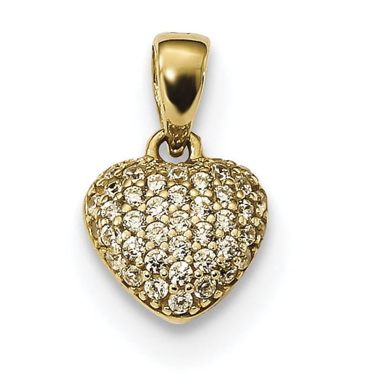 Beautiful 14K Polished CZ Heart Pendant