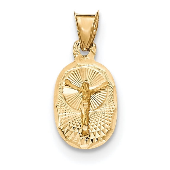 Beautiful 14K Polished D/C Corpus Oval Pendant