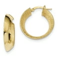 thumbnail image 1 of Beautiful 14K Polished Laser Textured Hoop Earrings, 1 of 2