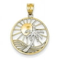 thumbnail image 1 of Beautiful 14K Two Tone Sun and Palm Tree Pendant, 1 of 2