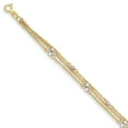 thumbnail image 1 of Beautiful 14K Two-Tone Triple Strand Bracelet, 1 of 2